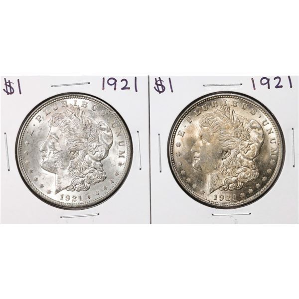 Lot of (2) 1921 $1 Morgan Silver Dollar Coins