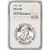 Image 1 : 1957 Franklin Half Dollar Coin NGC MS64 FBL