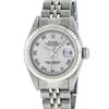 Image 2 : Rolex Ladies Stainless Steel Silver Roman Datejust Wristwatch