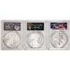 Image 1 : Set of (3) 2020 $1 American Silver Eagle Coins PCGS MS70/SP70/PR70 FDOI Cleveland Sig