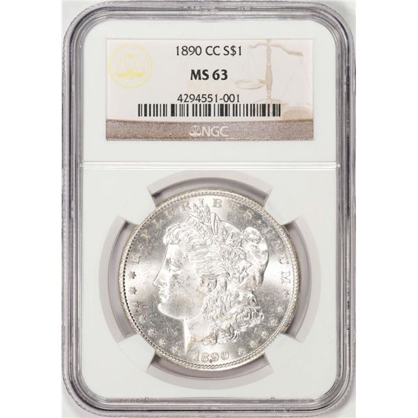 1890-CC $1 Morgan Silver Dollar Coin NGC MS63