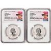 Image 1 : Lot of (2) 2023P Australia $100 Kangaroo 1oz Platinum Coins NGC MS70 First Releases