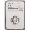 Image 1 : 1941-S Mercury Dime Coin NGC MS67