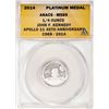 Image 1 : 2014 Proof 1/4 oz Platinum JFK Apollo 11 Anniversary Medal ANACS MS69
