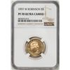 Image 1 : 1997-W $5 Jackie Robinson Proof Commemorative Gold Coin NGC PF70 Ultra Cameo