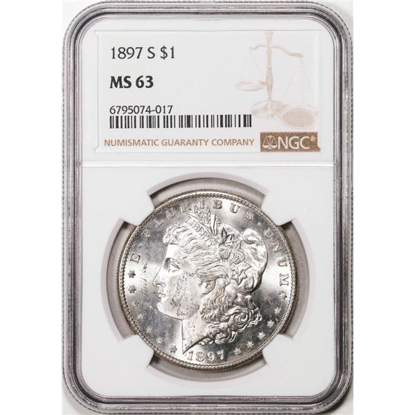 1897-S $1 Morgan Silver Dollar Coin NGC MS63