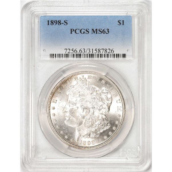 1898-S $1 Morgan Silver Dollar Coin PCGS MS63