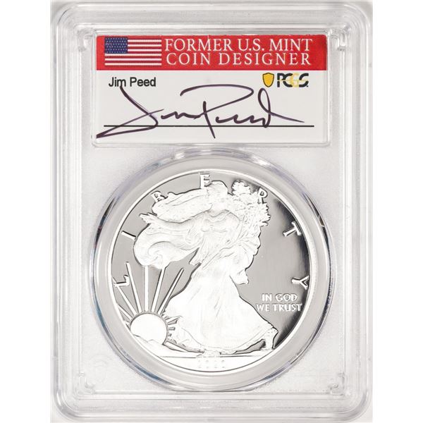 2020-W $1 Proof American Silver Eagle Coin PCGS PR70DCAM FDOI Jim Peed Signed