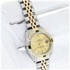 Image 3 : Rolex Ladies Two Tone Champagne Emerald and Diamond Datejust Wristwatch