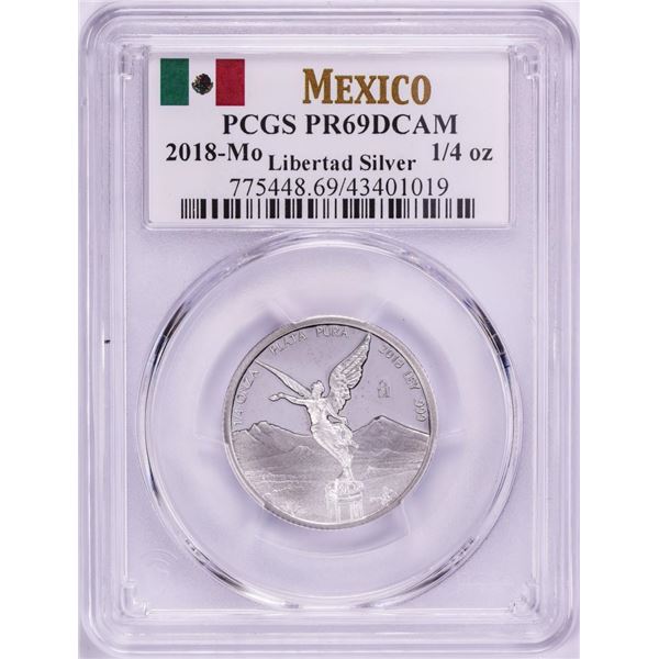 2018-Mo Mexico Proof 1/4 oz Silver Libertad Coin PCGS PR69DCAM