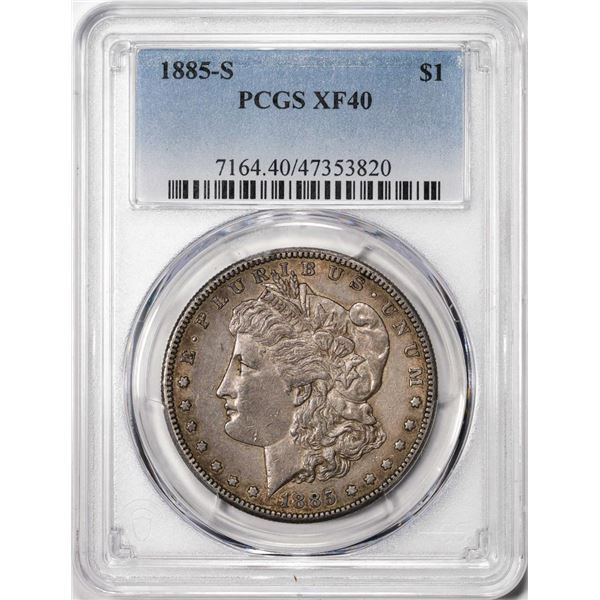 1885-S $1 Morgan Silver Dollar Coin PCGS XF40