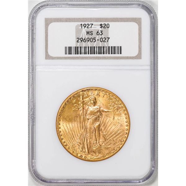 1927 $20 St. Gaudens Double Eagle Gold Coin NGC MS63