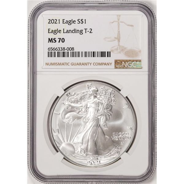 2021 Type 2 $1 American Silver Eagle Coin NGC MS70