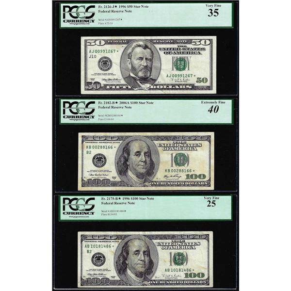 Lot of (3) Miscellaneous Federal Reserve STAR Notes PCGS Graded