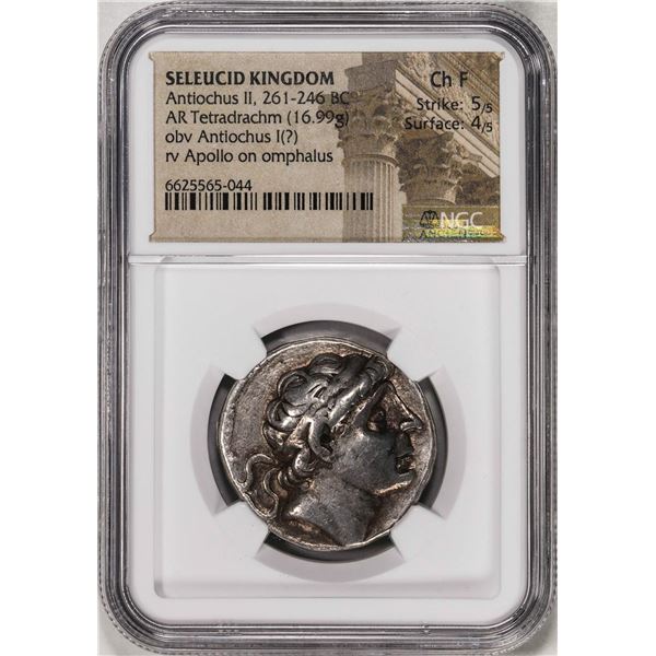 261-246 BC Seleucid Kingdom Antiochus II AR Tetradrachm Ancient Coin NGC Ch F