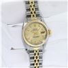 Image 3 : Rolex Ladies Two Tone Factory Champagne Diamond Datejust Wristwatch