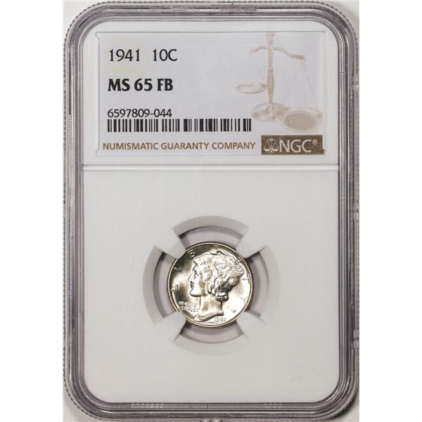 1941 Mercury Dime Coin NGC MS65FB