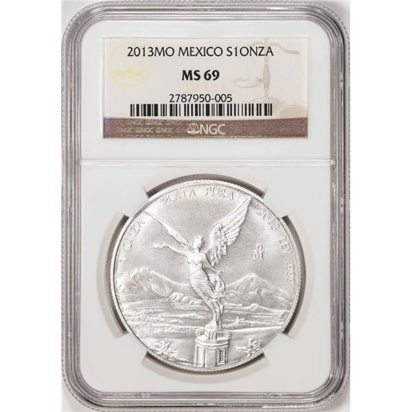 2013Mo Mexico 1 Onza Libertad Silver Coin NGC MS69