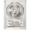 Image 2 : 2020-(S) $1 American Silver Eagle Coin PCGS MS70 FDOI S.F. Mint Jim Peed Signature