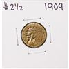 Image 1 : 1909 $2 1/2 Indian Head Quarter Eagle Gold Coin