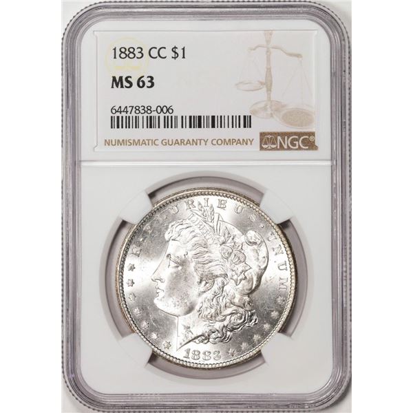 1883-CC $1 Morgan Silver Dollar Coin NGC MS63