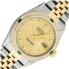 Image 1 : Rolex Mens Two Tone Champagne Emerald and Diamond Datejust Wristwatch