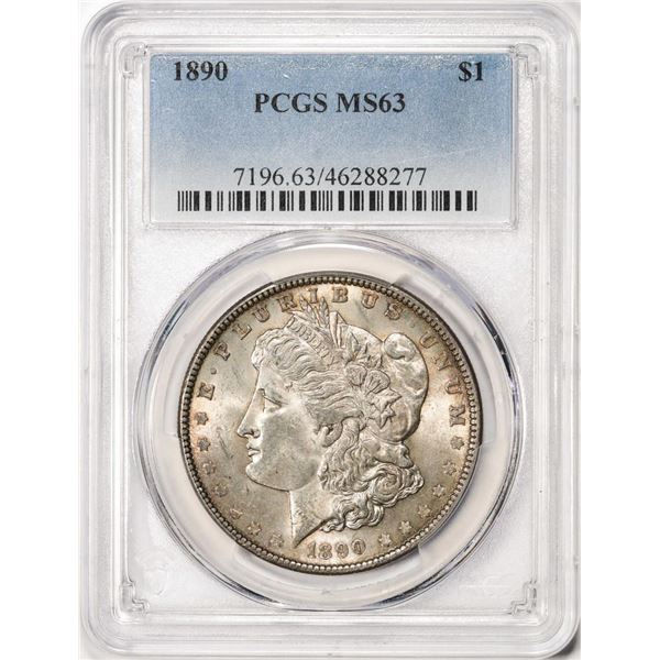 1890 $1 Morgan Silver Dollar Coin PCGS MS63