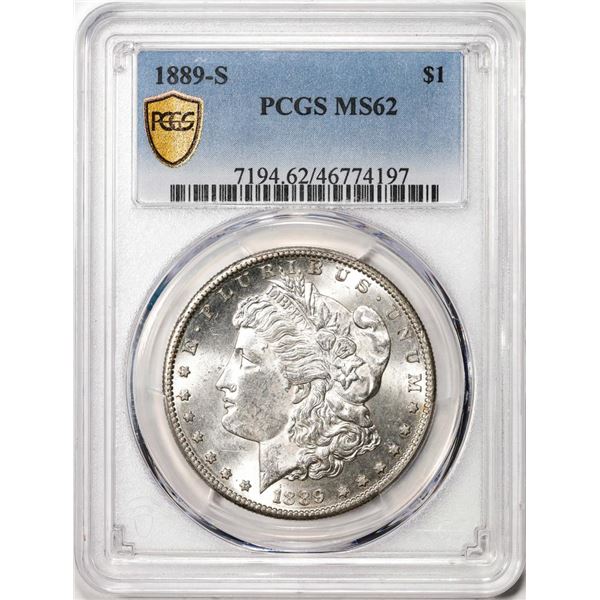 1889-S $1 Morgan Silver Dollar Coin PCGS MS62