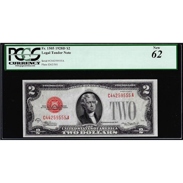 1928D $2 Legal Tender Note Fr.1505 PCGS New 62