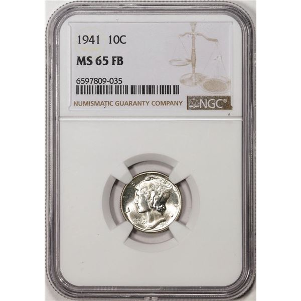 1941 Mercury Dime Coin NGC MS65FB