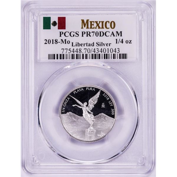 2018-Mo Mexico Proof 1/4 oz Silver Libertad Coin PCGS PR70DCAM