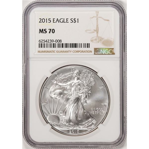 2015 $1 American Silver Eagle Coin NGC MS70