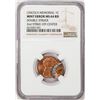 Image 1 : ND Lincoln Cent Coin Double Struck 2nd Strike Off Center NGC Mint Error MS64RD