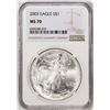 Image 1 : 2003 $1 American Silver Eagle Coin NGC MS70