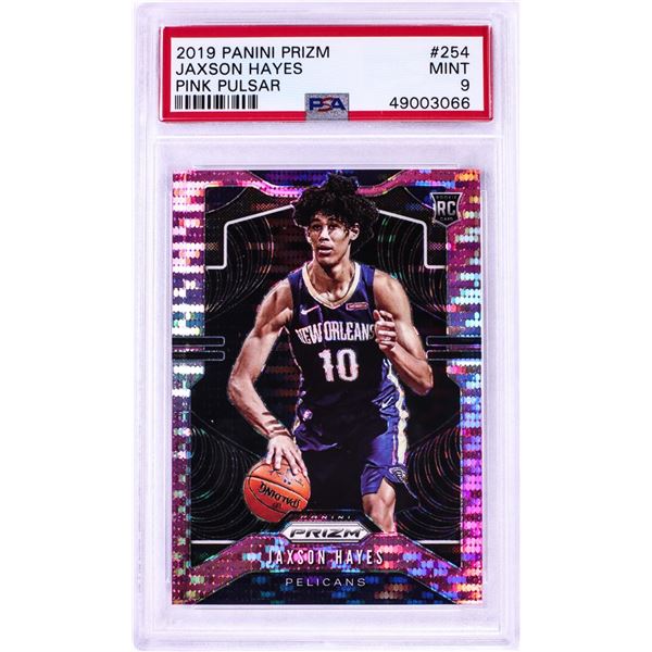 2019 Panini Prizm Pink Pulsar Jaxson Hayes NBA Card #254 PSA Mint 9