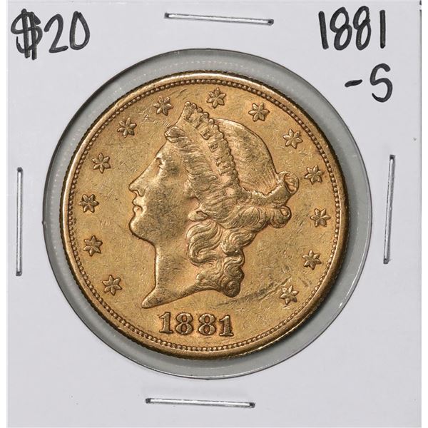 1881-S $20 Liberty Head Double Eagle Gold Coin