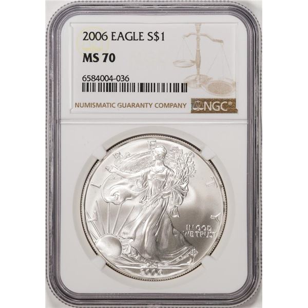 2006 $1 American Silver Eagle Coin NGC MS70