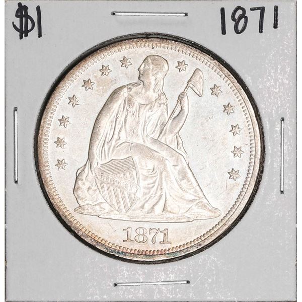 1871 $1 Seated Liberty Silver Dollar Coin