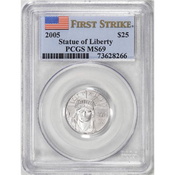 2005 $25 American Platinum Eagle Coin PCGS MS69 First Strike