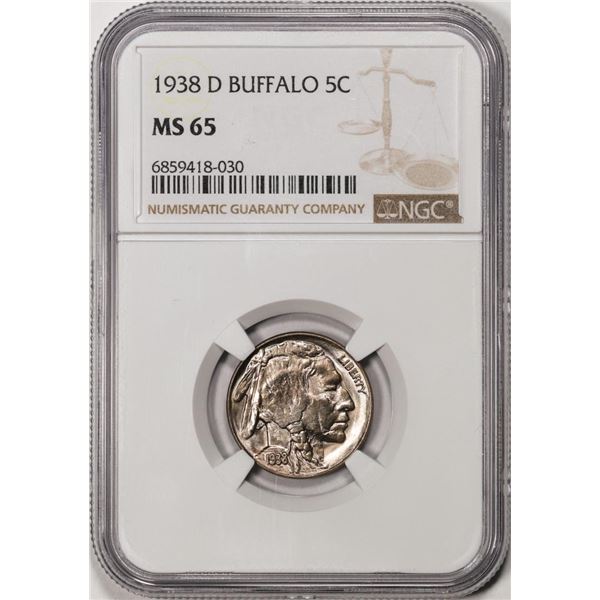 1938-D Buffalo Nickel Coin NGC MS65