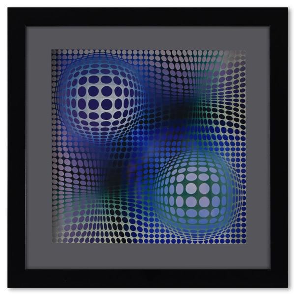 Victor Vasarely "Feny De La Serie Structures Universelles Du Damier" Mixed Media