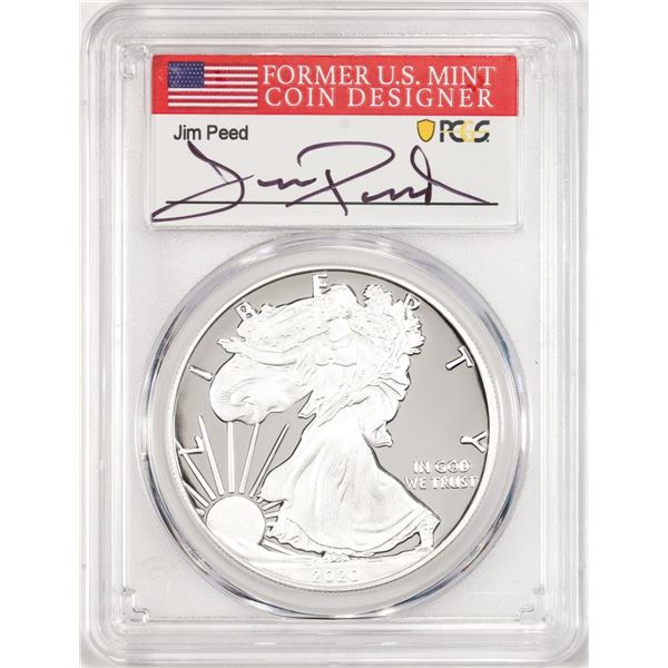 2020-W $1 Proof American Silver Eagle Coin PCGS PR70DCAM FDOI Jim Peed Signed