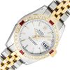 Image 1 : Rolex Ladies Two Tone Silver Index Ruby and Diamond Datejust Wristwatch