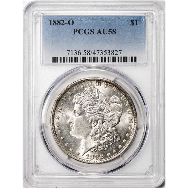 1882-O $1 Morgan Silver Dollar Coin PCGS AU58