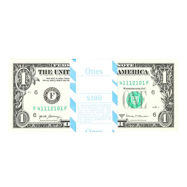 Pack of (100) Consecutive 2017A $1 Federal Reserve Notes Atlanta