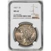 Image 1 : 1927 $1 Peace Silver Dollar Coin NGC MS62