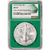 Image 1 : 2016 $1 American Silver Eagle Coin NGC MS69 Green Core