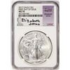 Image 1 : 2017 $1 American Silver Eagle Coin NGC MS70 First Day of Issue Elizabeth Jones Signed