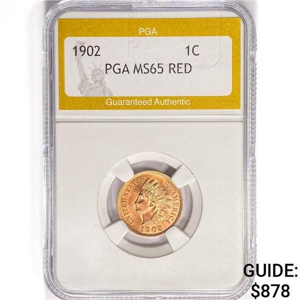 1902 Indian Head Cent PGA MS65 RED