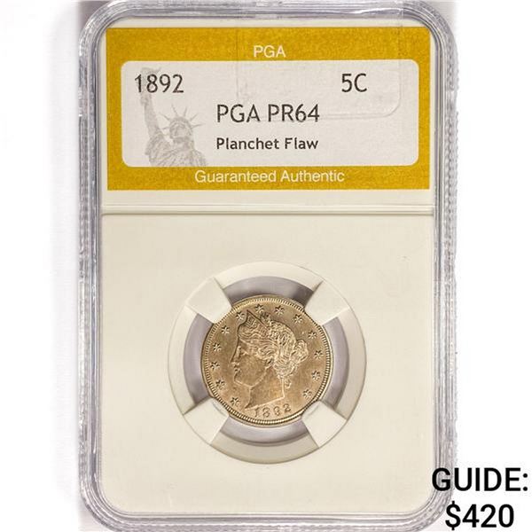1892 Liberty Victory Nickel PGA PR64 Planchet Flaw